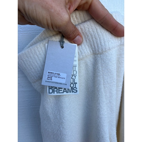 NWT Barefoot Dreams Knit Lounge Pants Cream High Rise Elastic Waist XS - Picture 3 of 7